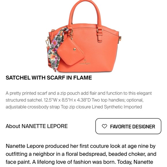 Nanette Lepore in Flame Satchel with Floral Scarf NWT - Picture 2 of 11